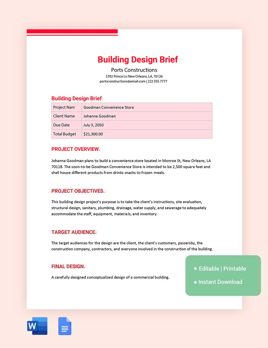 building-design-brief-template