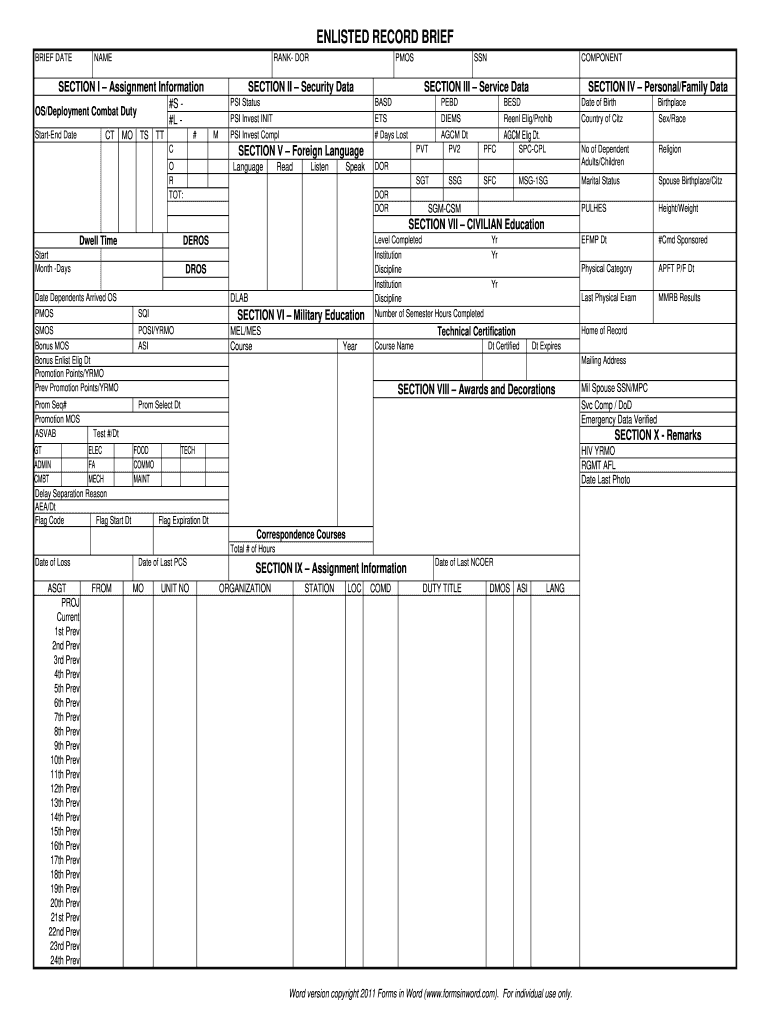 enlisted-record-brief-template