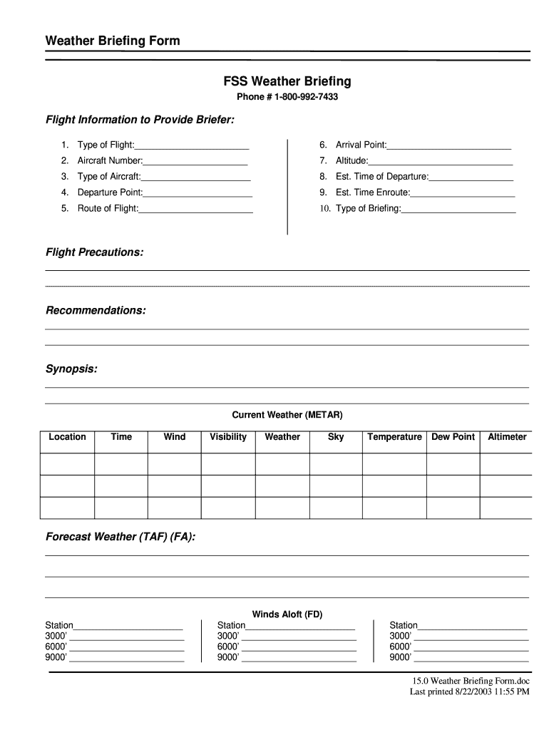 flight-training-brief-template