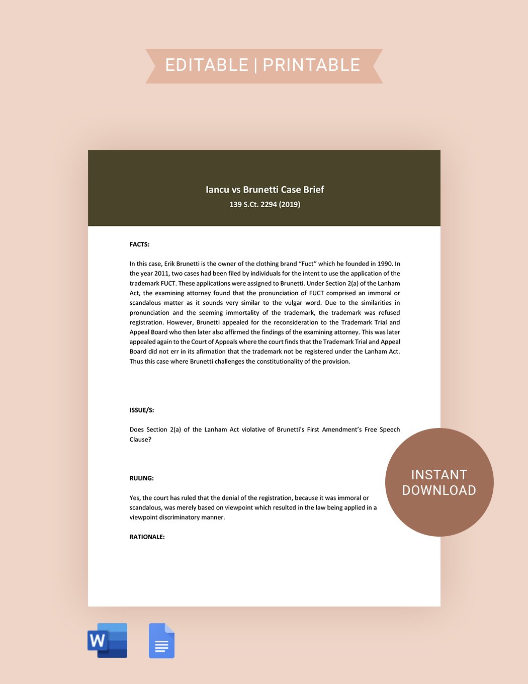 google-case-brief-template