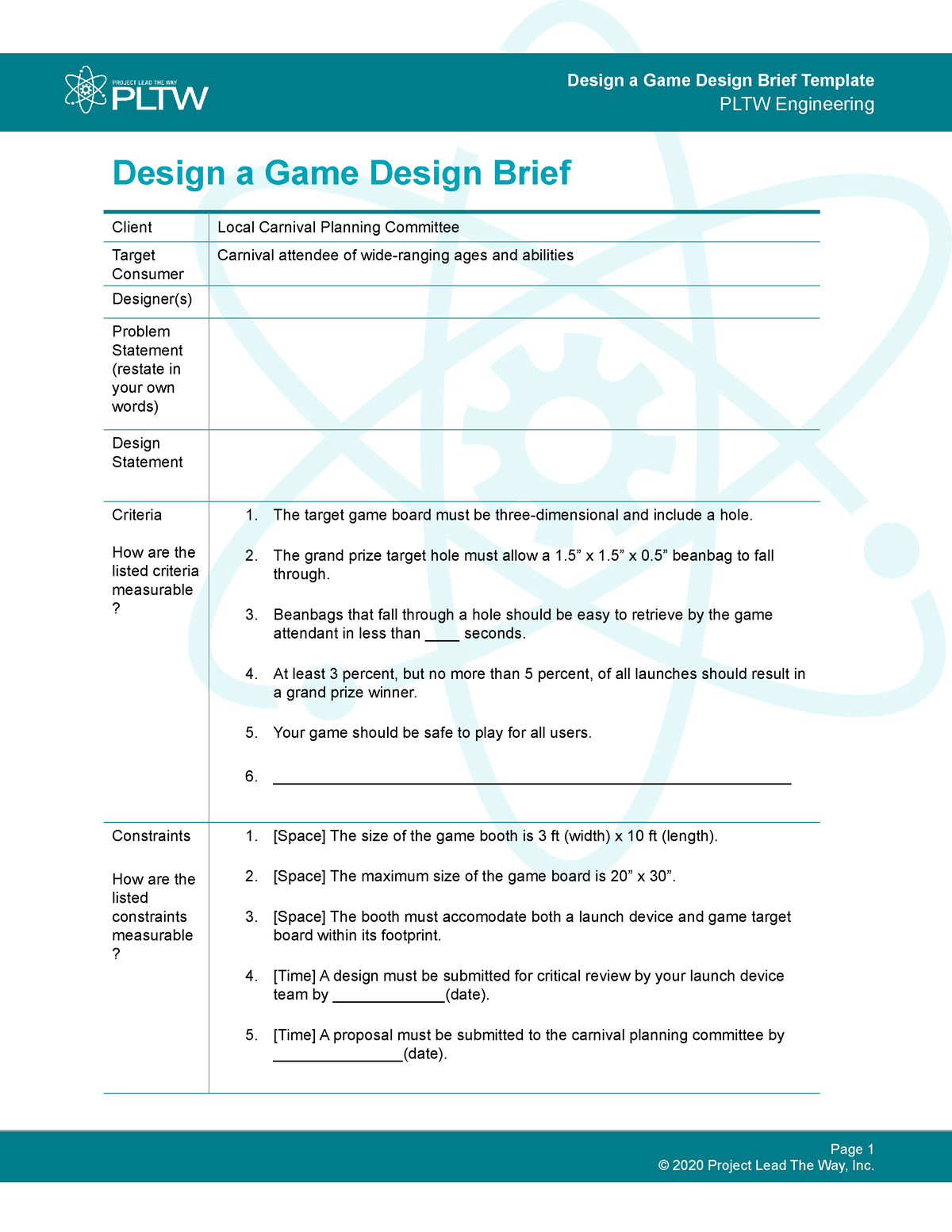 pltw-design-brief-template