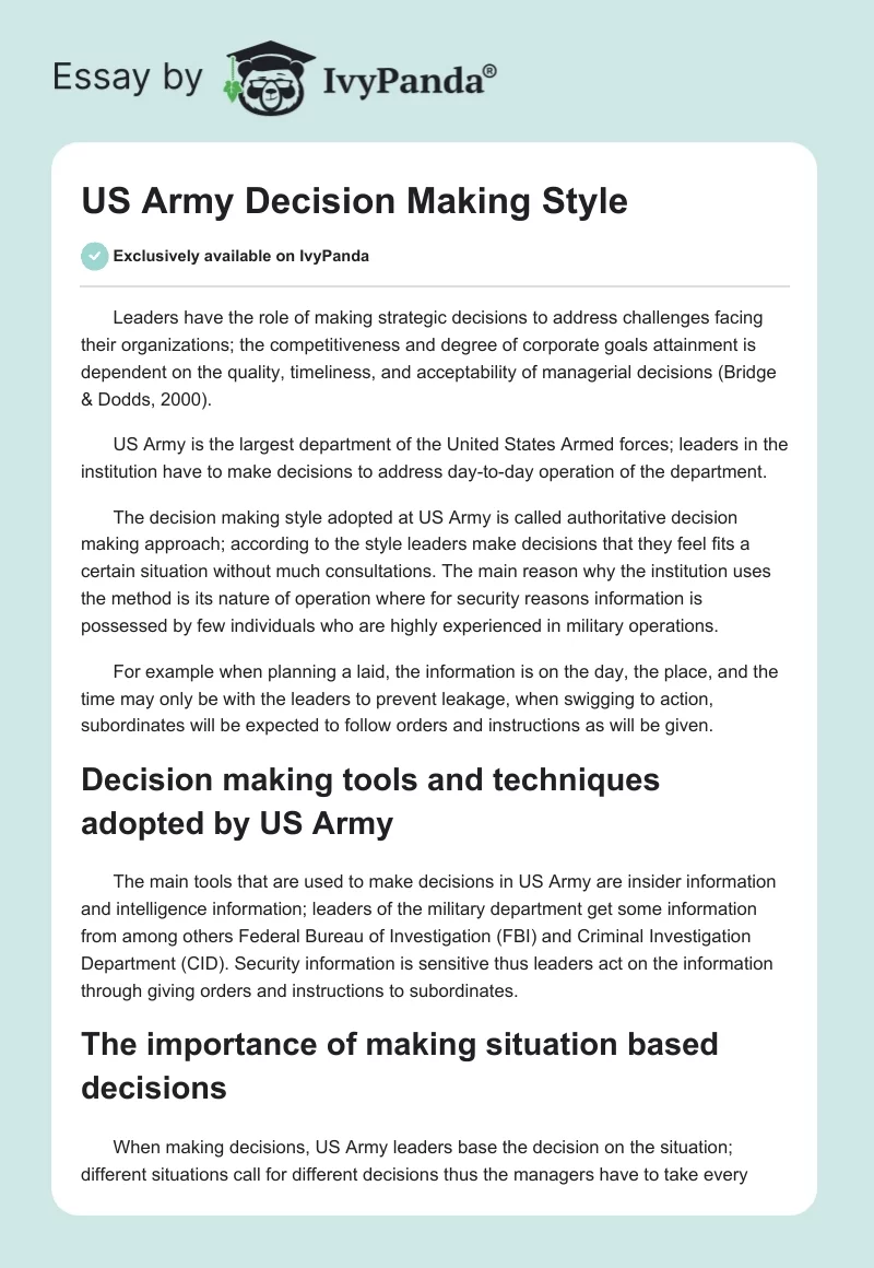 us-army-decision-brief-template