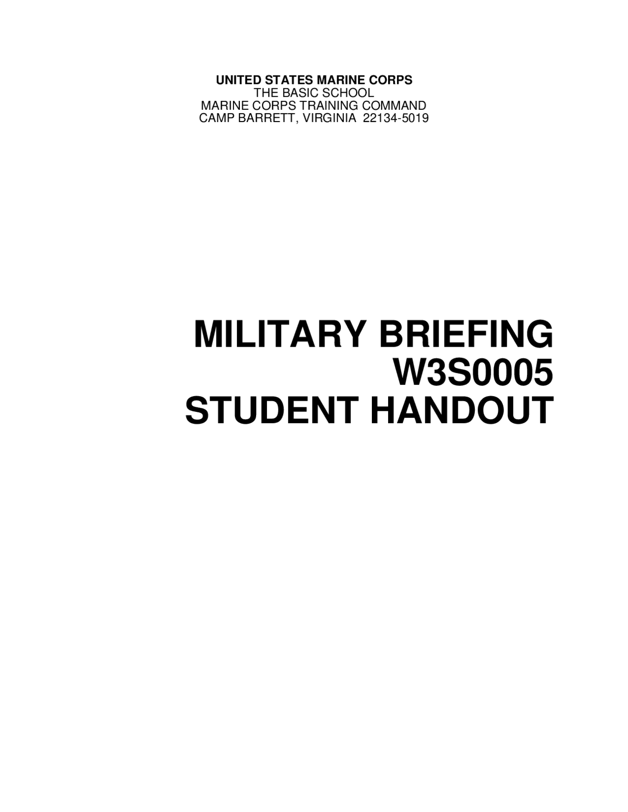usmc-confirmation-brief-template