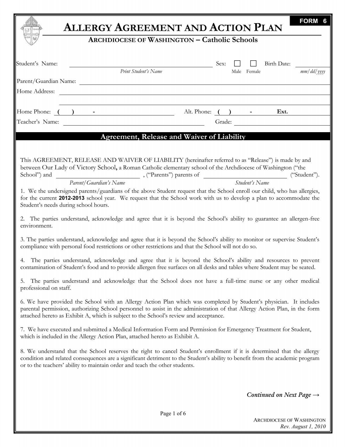 food-allergy-waiver-template