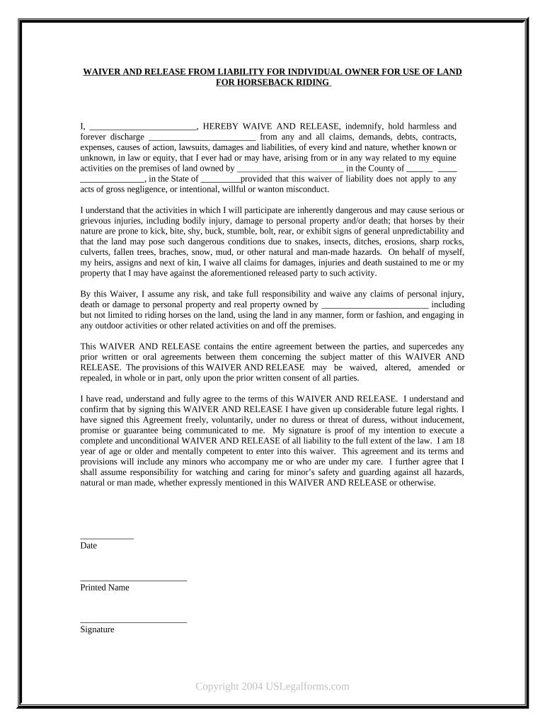 Horse Riding Liability Waiver Template Votebryanroach Horse Riding Liability Waiver Template Votebryanroach