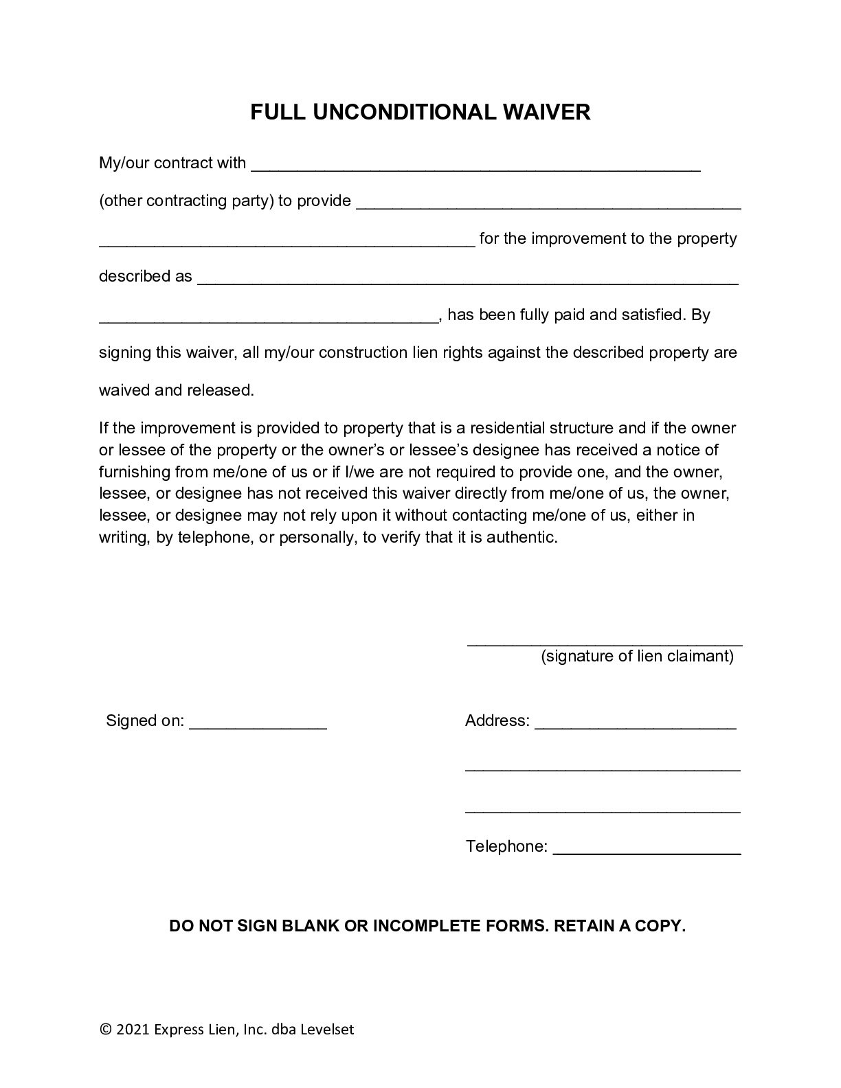 unconditional-waiver-template