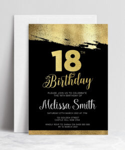 Custom 18Th Birthday Invitation Card Template Pdf