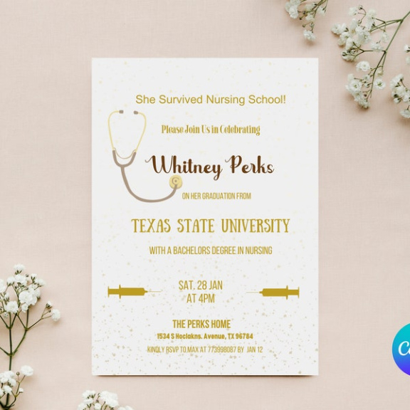 Editable Nursing Pinning Ceremony Invitation Template Excel