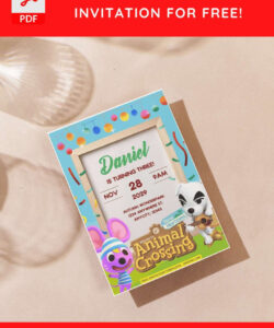 Free  Animal Crossing Birthday Invitation Template