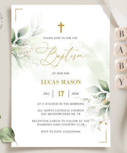 Free  Baptism And Birthday Invitation Template