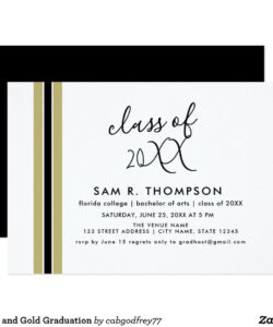 Free  Black And Gold Graduation Invitation Template Pdf Sample