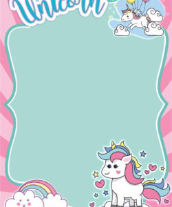 Free Blank Cute Unicorn Unicorn Invitation Template Excel