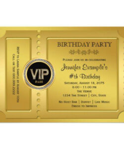 Free Blank Golden Ticket Birthday Invitation Template Word Sample