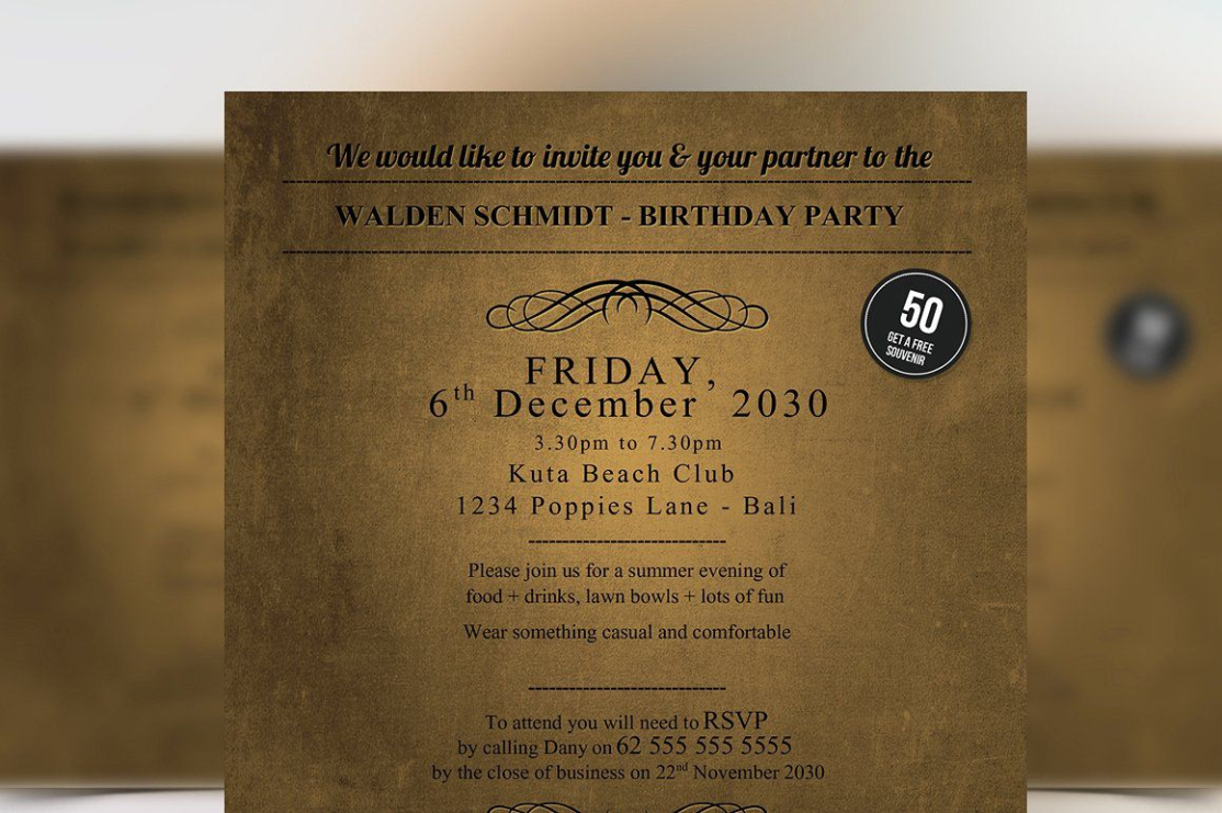 Free Blank Golden Ticket Birthday Invitation Template