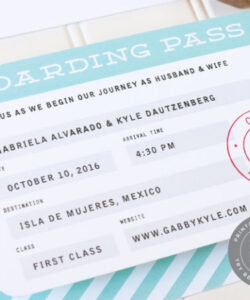 Free  Boarding Pass Wedding Invitation Template Word