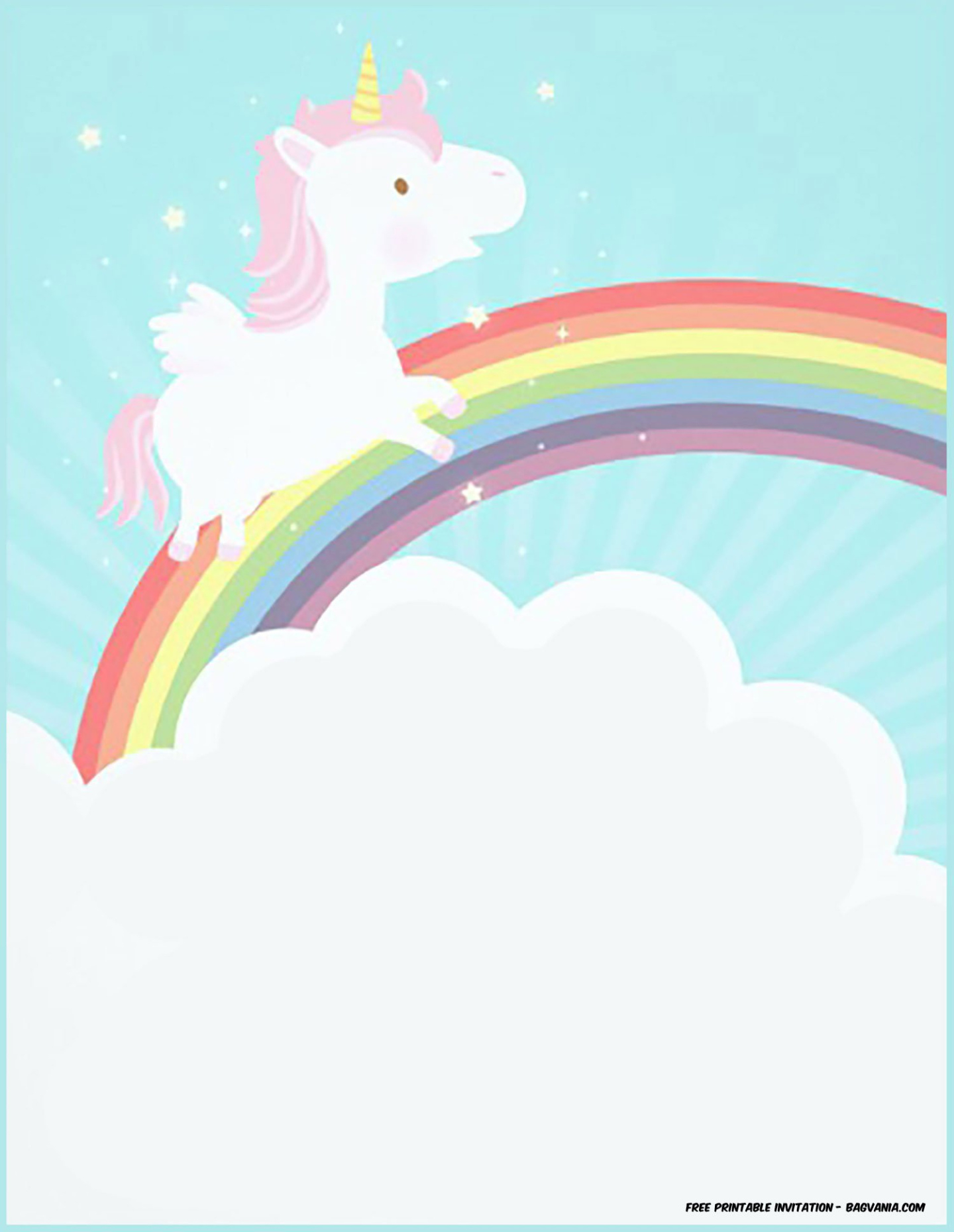 Free Printable Cute Unicorn Unicorn Invitation Template Excel Sample