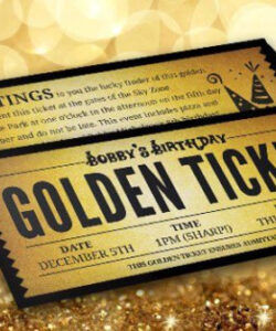 Free Printable Golden Ticket Birthday Invitation Template Doc