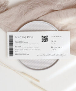 Printable Boarding Pass Wedding Invitation Template Pdf Sample