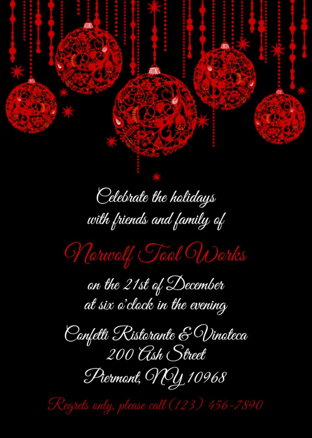 Printable Office Holiday Party Invitation Template Excel