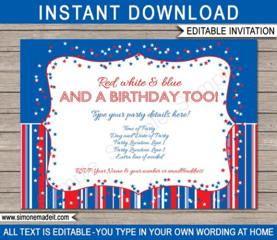 4Th Of July Party Invitation Template Doc Sample