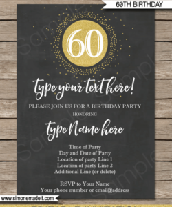 60Th Birthday Invitation Card Template Doc Sample