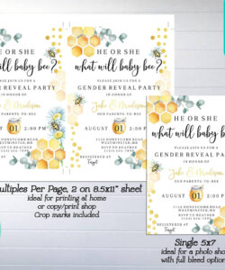 Bee Gender Reveal Invitation Template  Sample