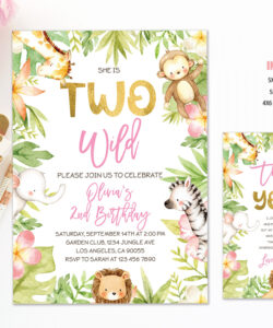 Blank 2Nd Birthday Invitation Card Template  Sample