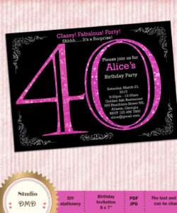 Blank 40 And Fabulous Invitation Template Doc