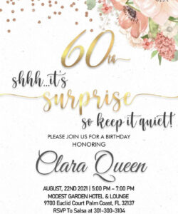 Blank 60Th Birthday Invitation Card Template Doc Sample