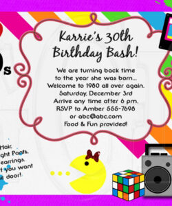 Blank 80S 90S Party Invitation Template Word