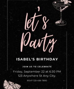 Blank Adult Birthday Party Invitation Template Doc