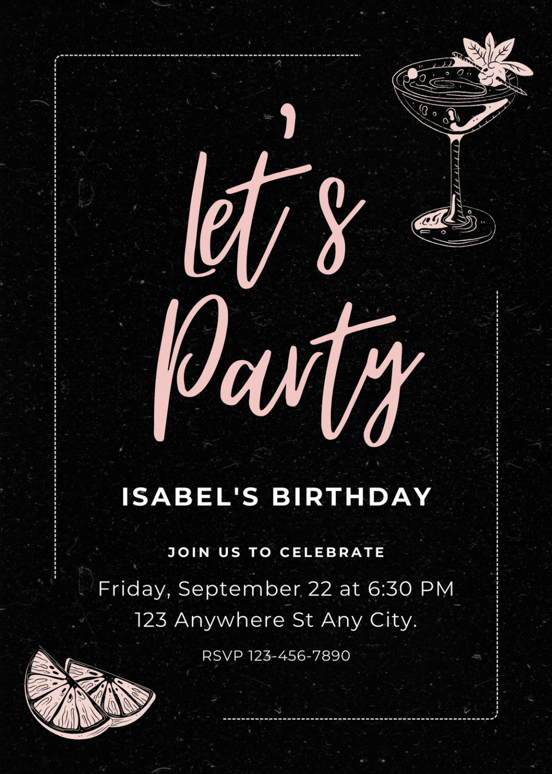 Blank Adult Birthday Party Invitation Template Doc