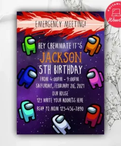 Blank Among Us Birthday Invitation Template Excel Sample