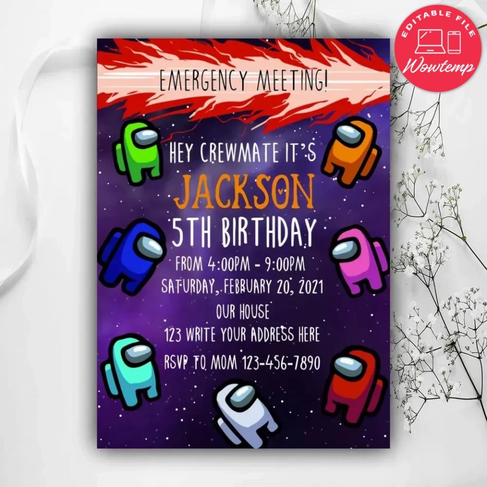 Blank Among Us Birthday Invitation Template Excel Sample