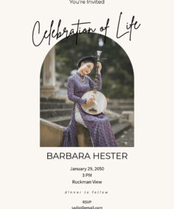 Blank Celebration Of Life Invitation Template Excel