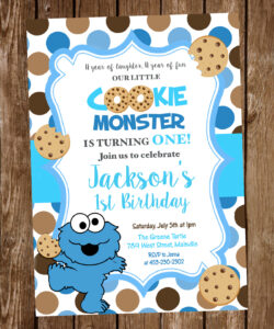 Blank Cookie Monster Birthday Invitation Template Pdf Sample