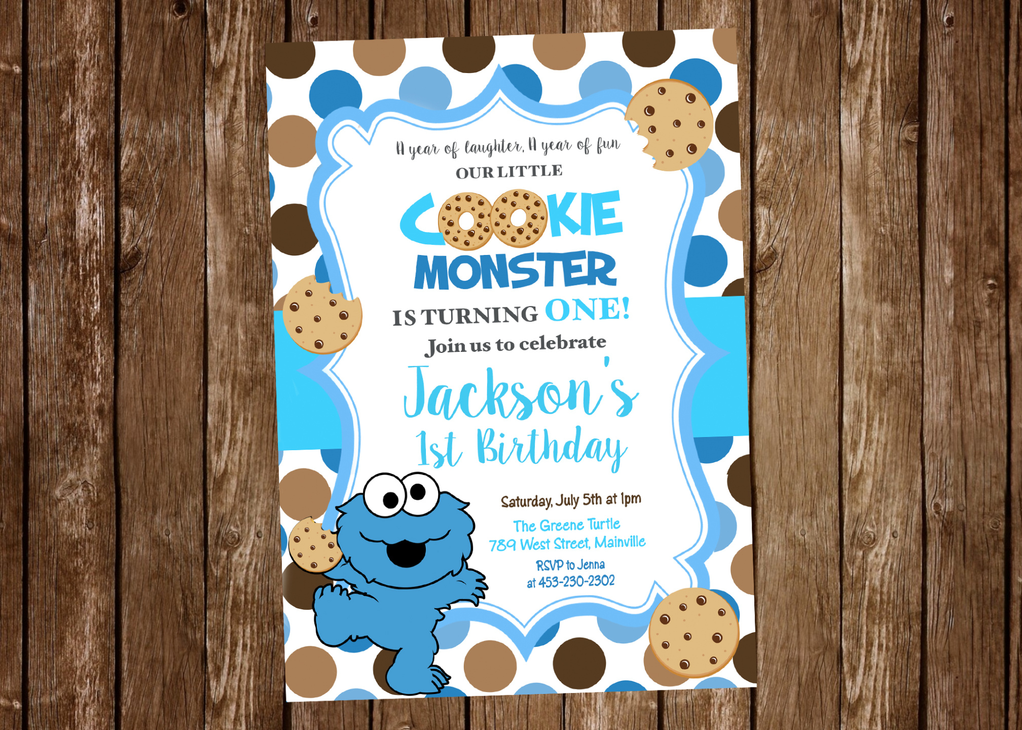 Blank Cookie Monster Birthday Invitation Template Pdf Sample