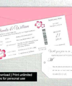 Blank Flight Ticket Wedding Invitation Template Pdf Sample