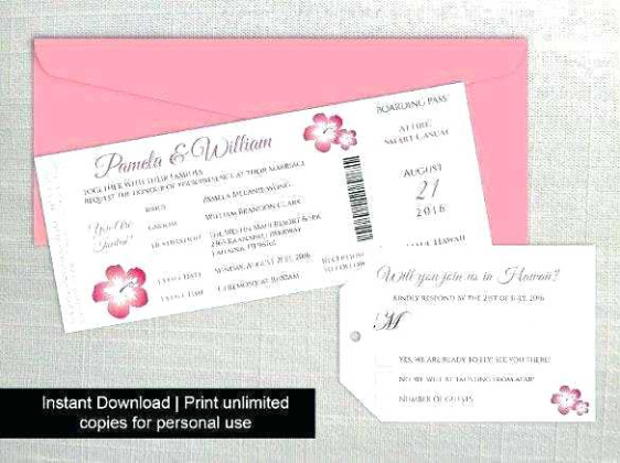 Blank Flight Ticket Wedding Invitation Template Pdf Sample