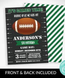 Blank Football Birthday Party Invitation Template Excel