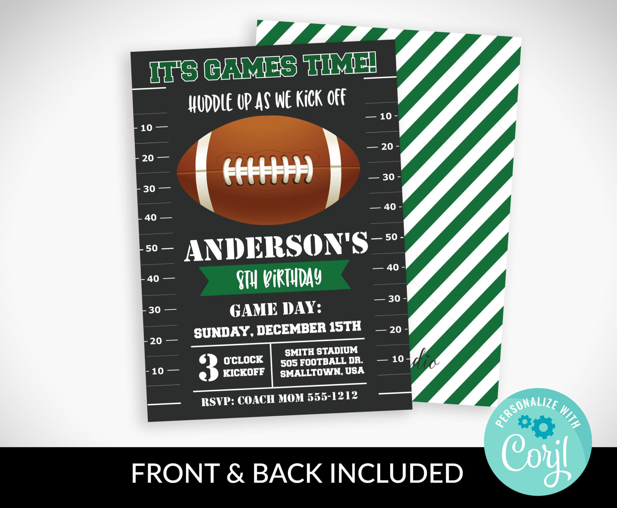 Blank Football Birthday Party Invitation Template Excel