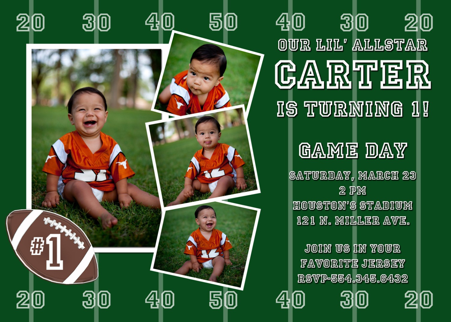 Blank Football Birthday Party Invitation Template Pdf