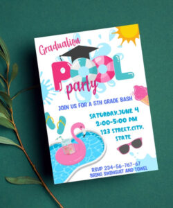 Blank Graduation Pool Party Invitation Template Doc Sample