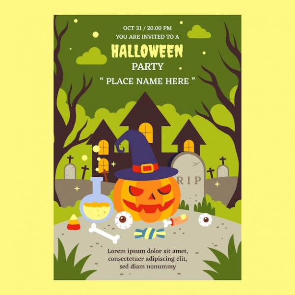 Blank Halloween Birthday Party Invitation Template Word Sample