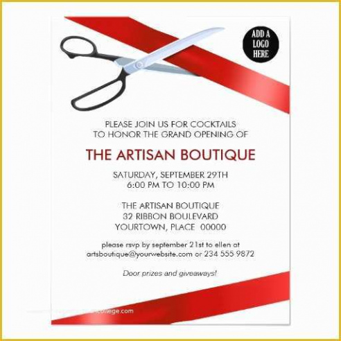 Blank Ribbon Cutting Ceremony Invitation Template Pdf