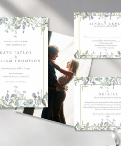 Blank Sage Green Wedding Invitation Template Excel Sample