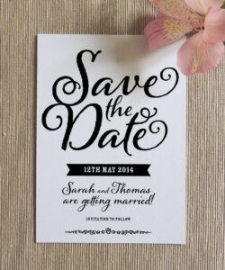 Blank Save The Date Wedding Invitation Template Excel Sample