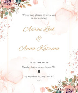 Blank Wedding Ceremony Invitation Card Template Word Sample