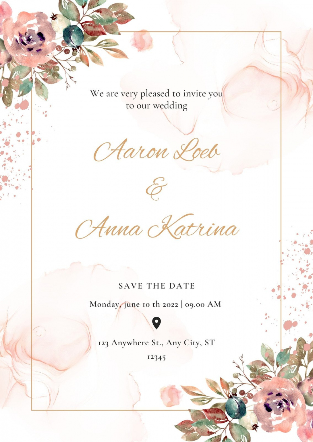 Blank Wedding Ceremony Invitation Card Template Word Sample