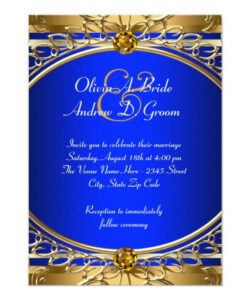 Blue And Gold Invitation Template Doc Sample